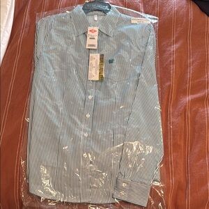 CINCH WOMEN'S TENCEL™ TEAL STRIPED LONG SLEEVE BUTTON-DOWN WESTERN CORE SHIRT